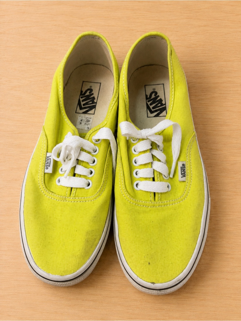 Vans Low-Top Canvas Sneakers in Neon Yellow with White Laces